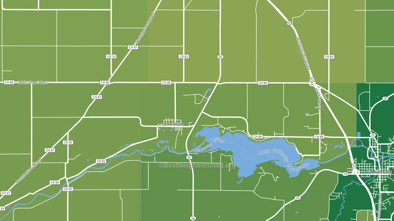 Randolph, MN block-group voter-turnout map