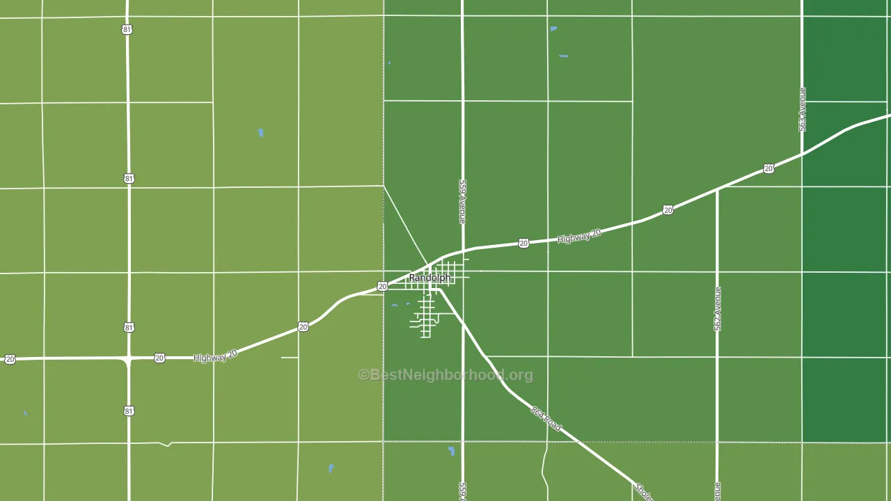 Randolph, NE block-group voter-turnout map