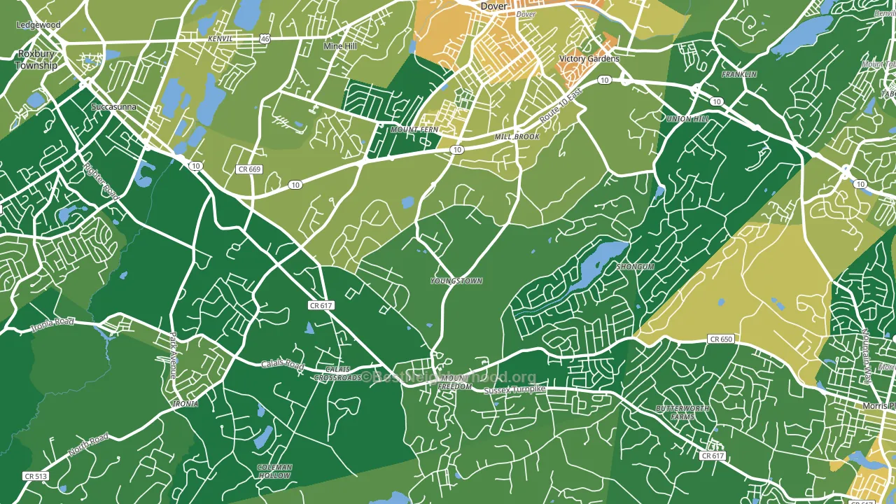 Randolph, NJ block-group voter-turnout map