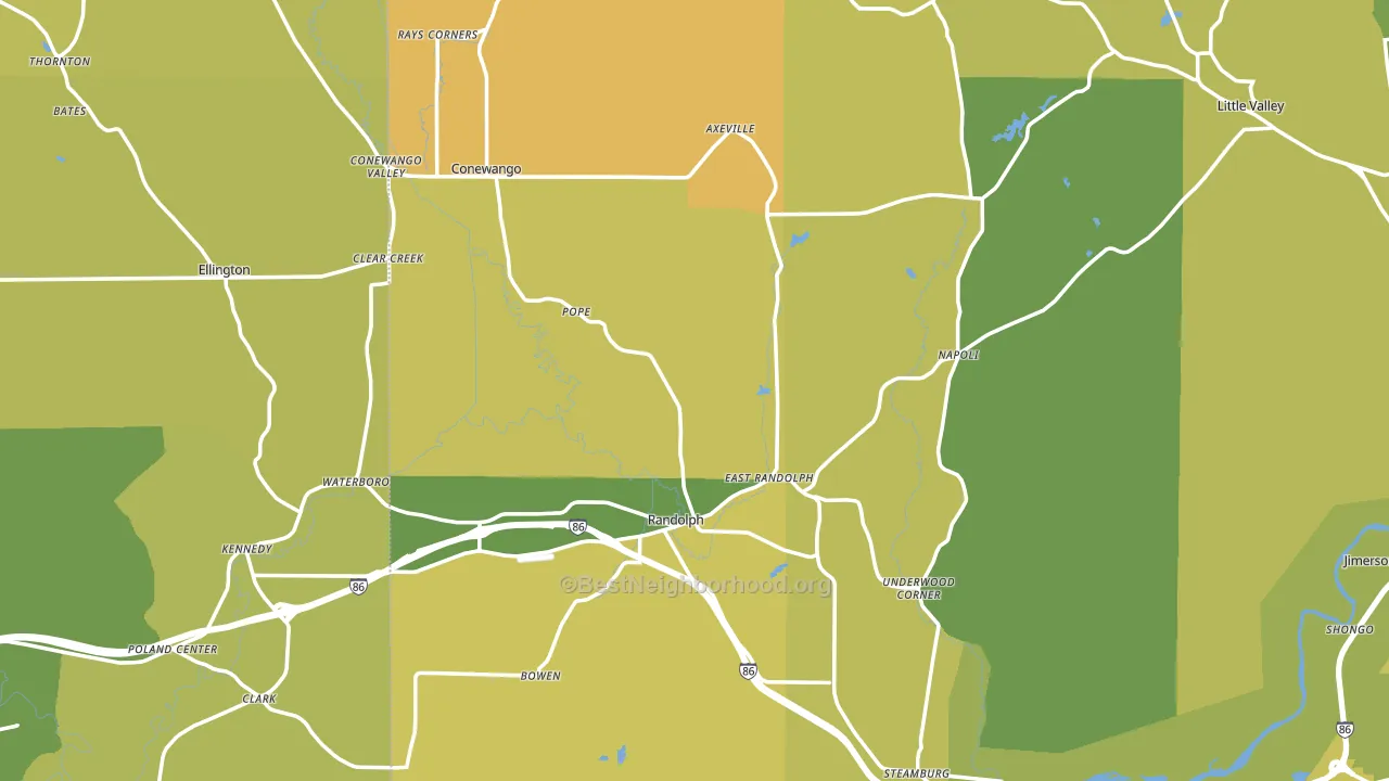Randolph, NY block-group voter-turnout map