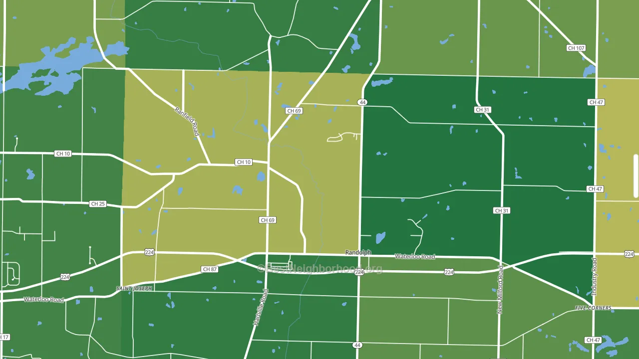 Randolph, OH block-group voter-turnout map