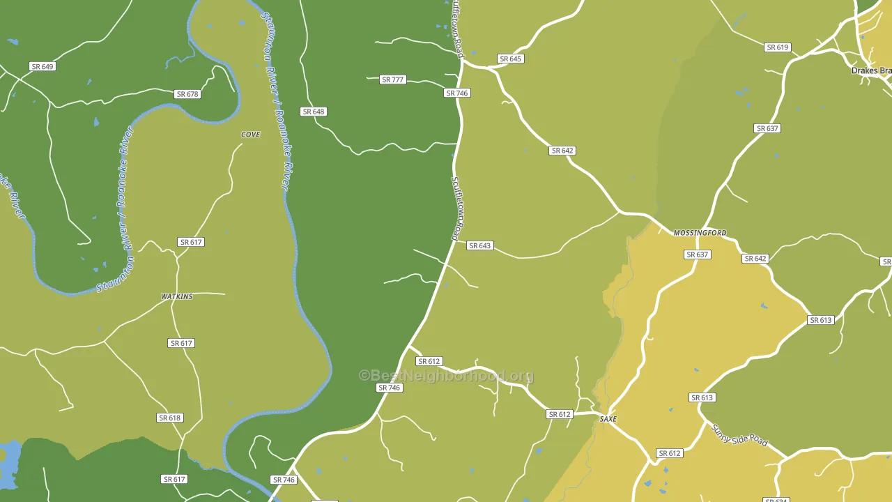 Randolph, VA block-group voter-turnout map