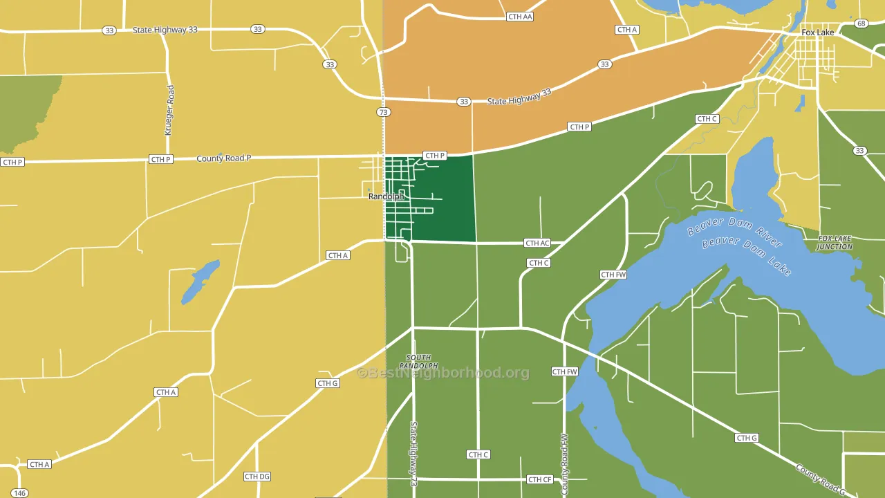 Randolph, WI block-group voter-turnout map