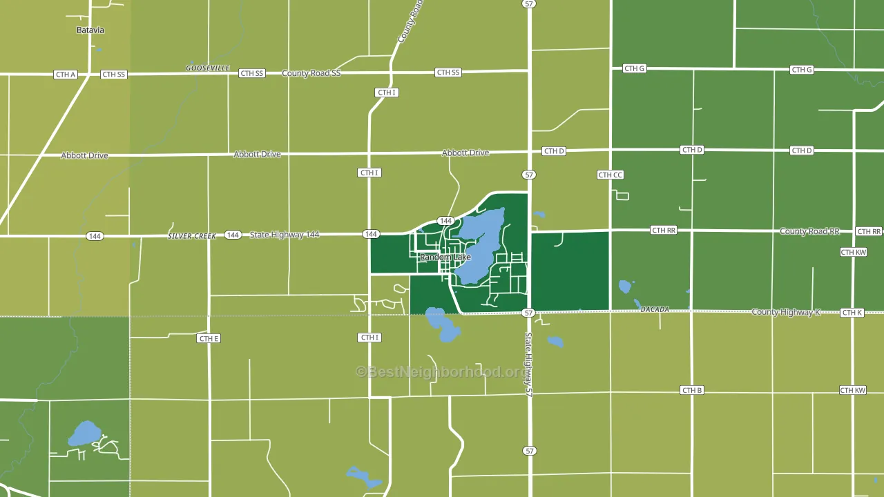Random Lake, WI block-group voter-turnout map