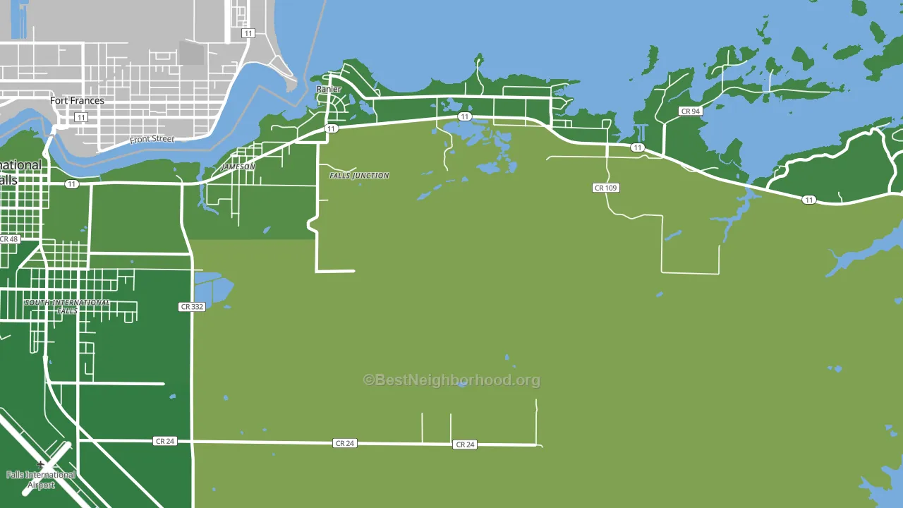 Ranier, MN block-group voter-turnout map