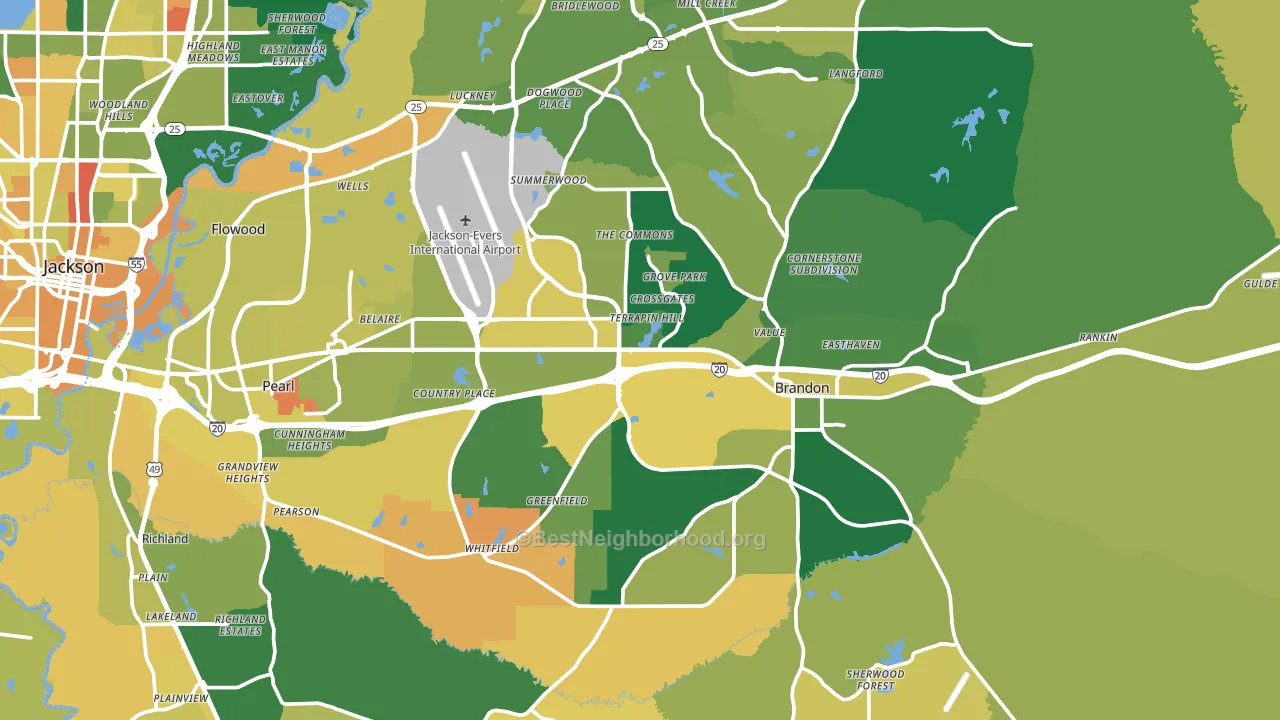 Rankin County, MS block-group voter-turnout map