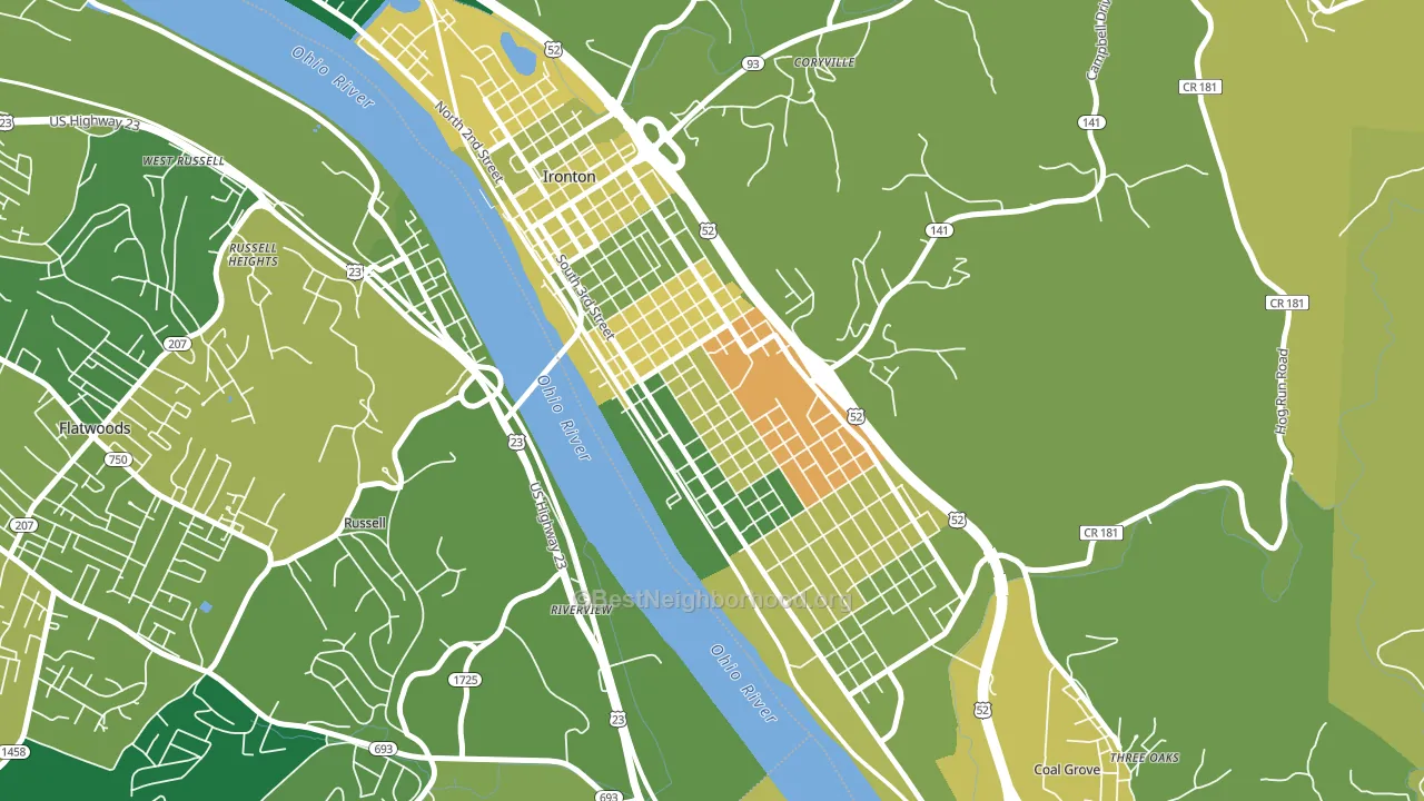Rankin Historic District, Ironton, OH block-group voter-turnout map