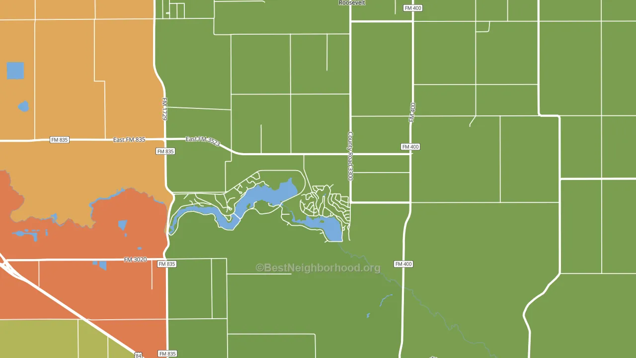 Ransom Canyon, TX block-group voter-turnout map