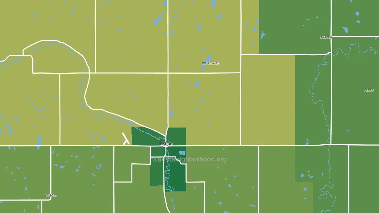Ransom County, ND block-group voter-turnout map