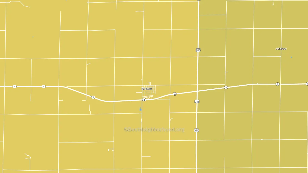 Ransom, KS block-group voter-turnout map