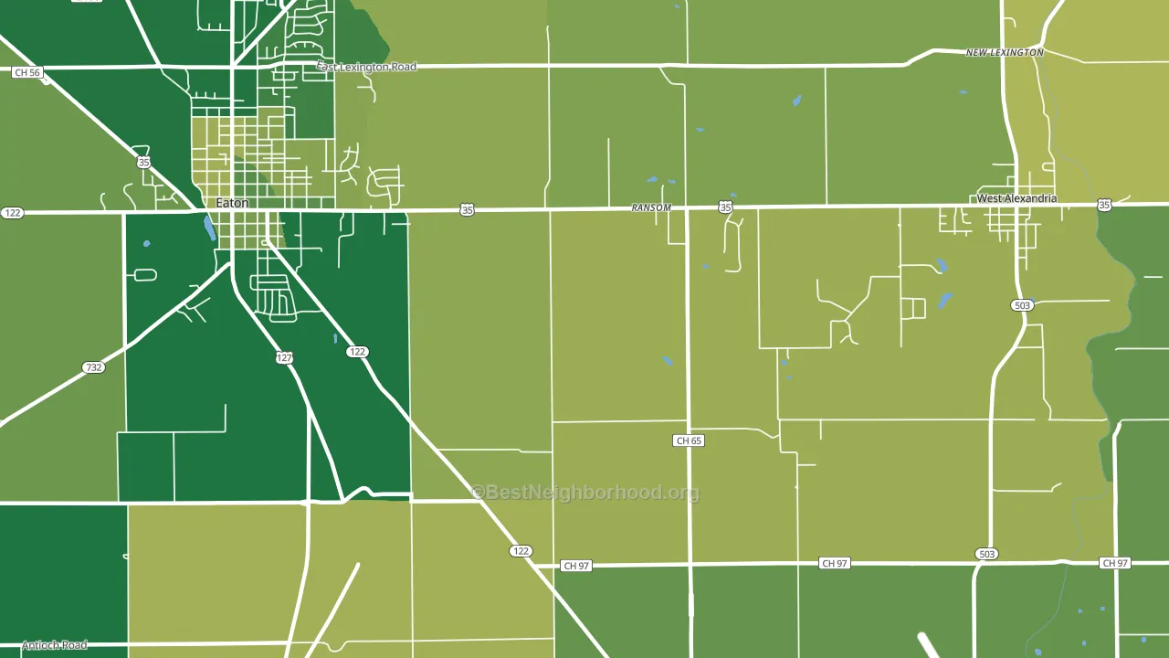 Ransom, OH block-group voter-turnout map