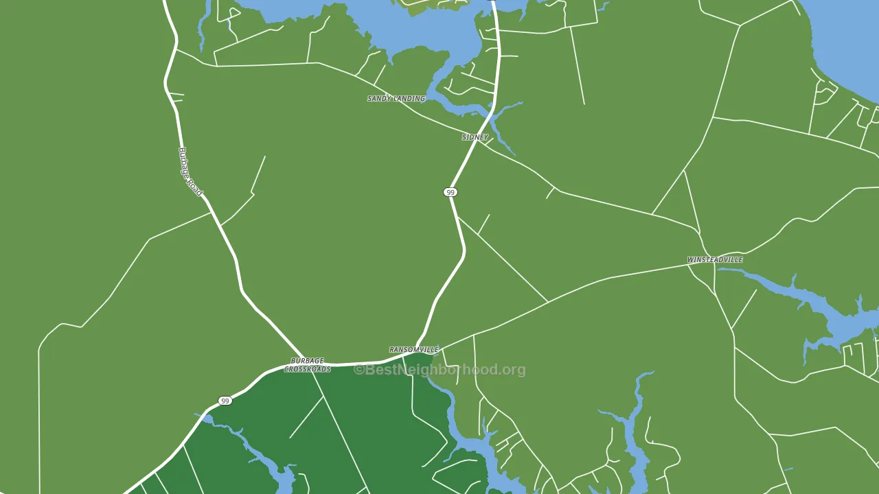 Ransomville, NC block-group voter-turnout map