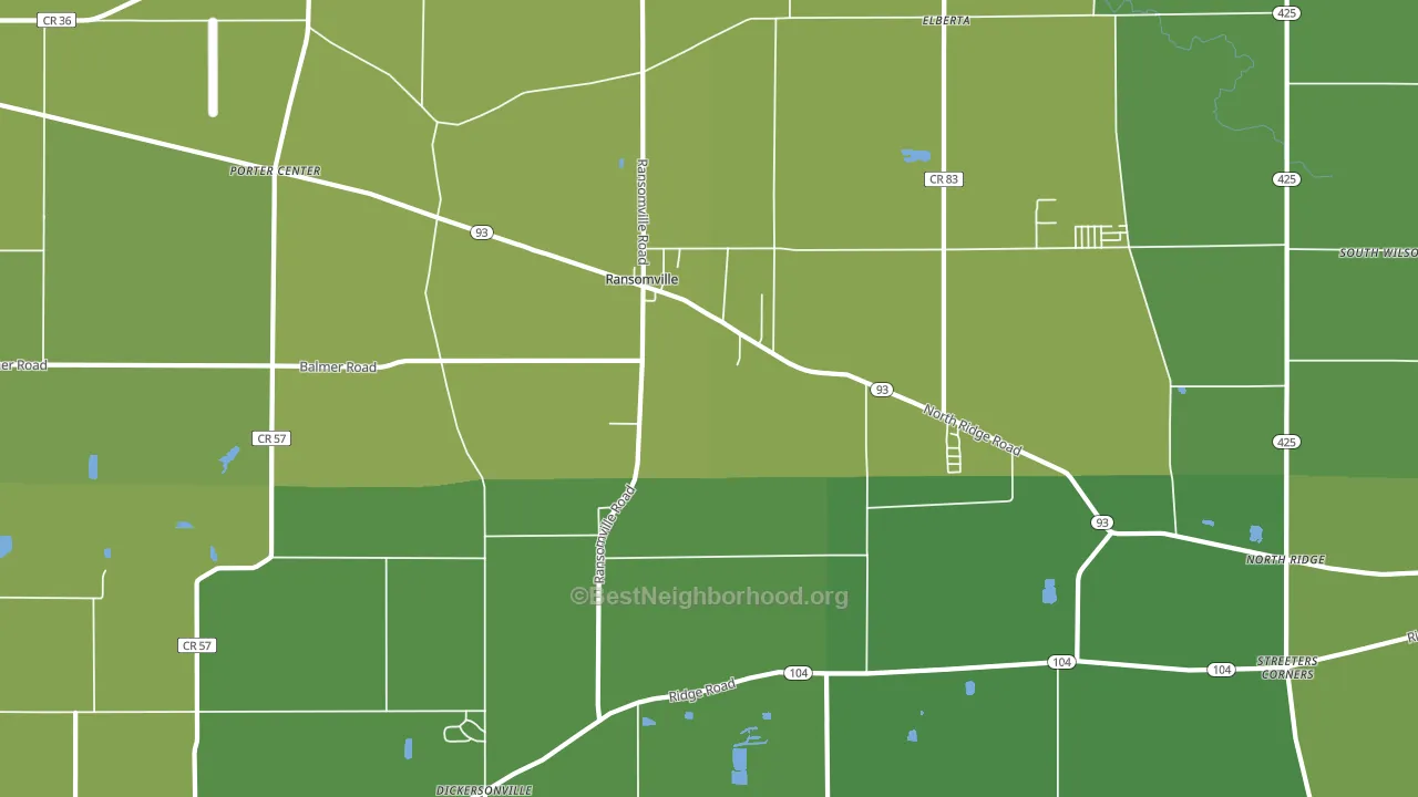 Ransomville, NY block-group voter-turnout map