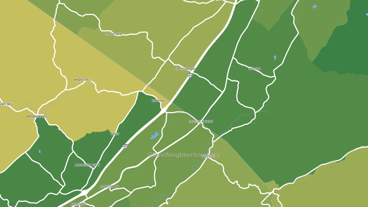 Raphine, VA block-group voter-turnout map