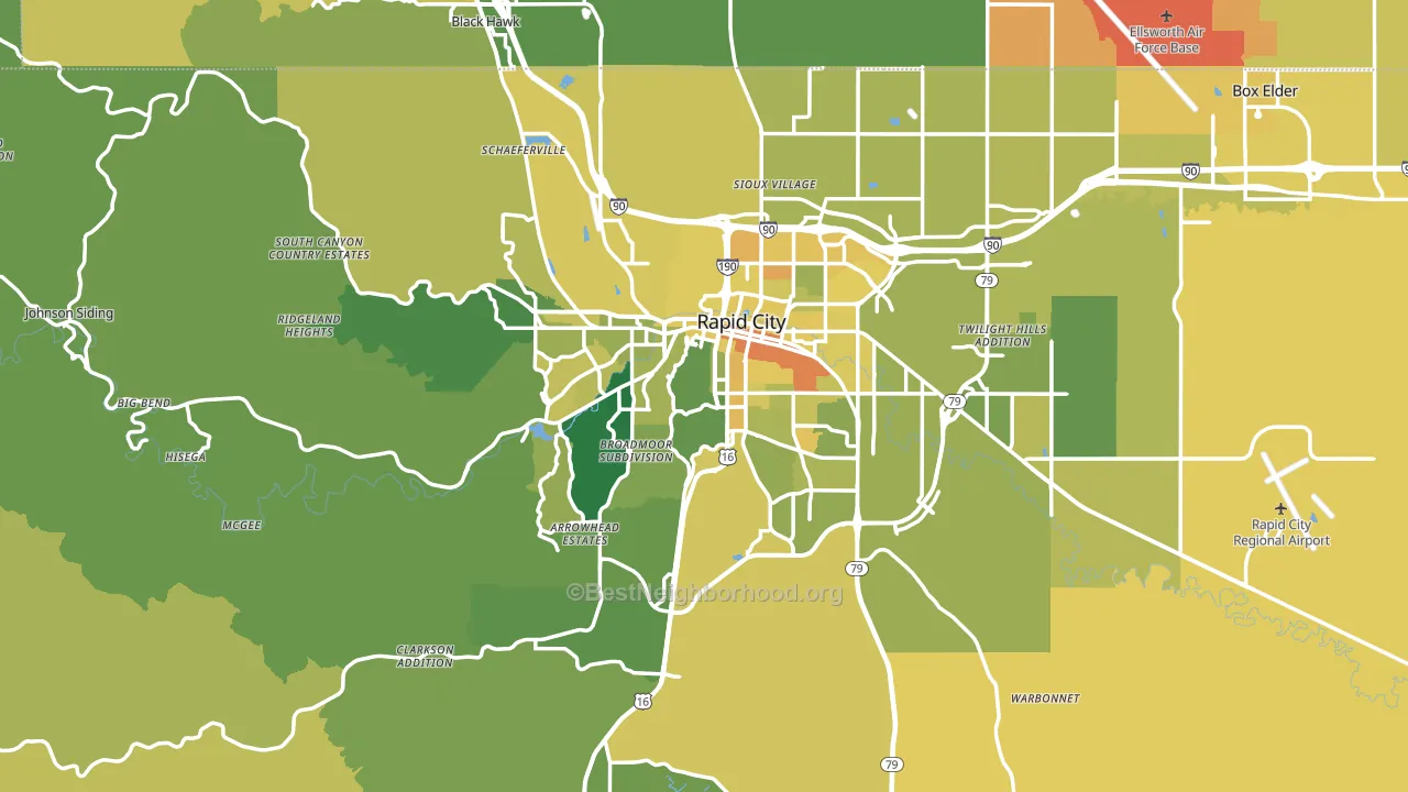 Rapid City, SD block-group voter-turnout map