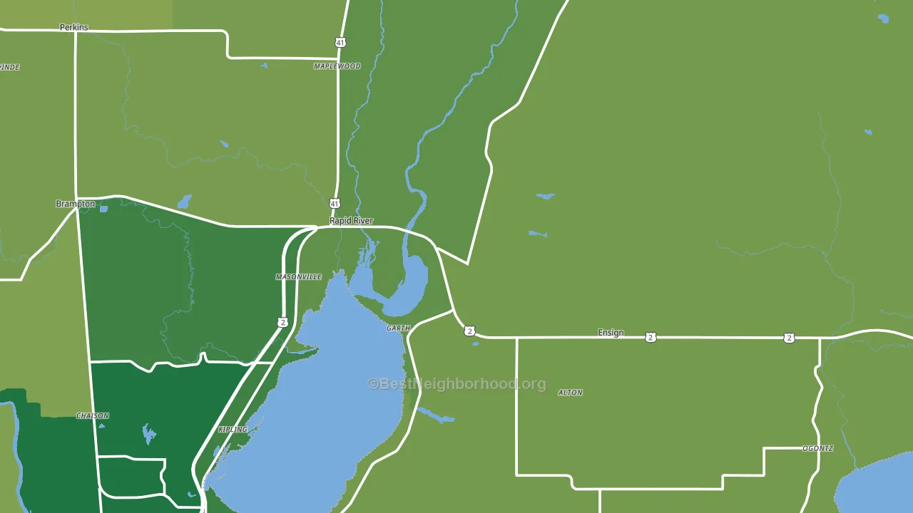 Rapid River, MI block-group voter-turnout map