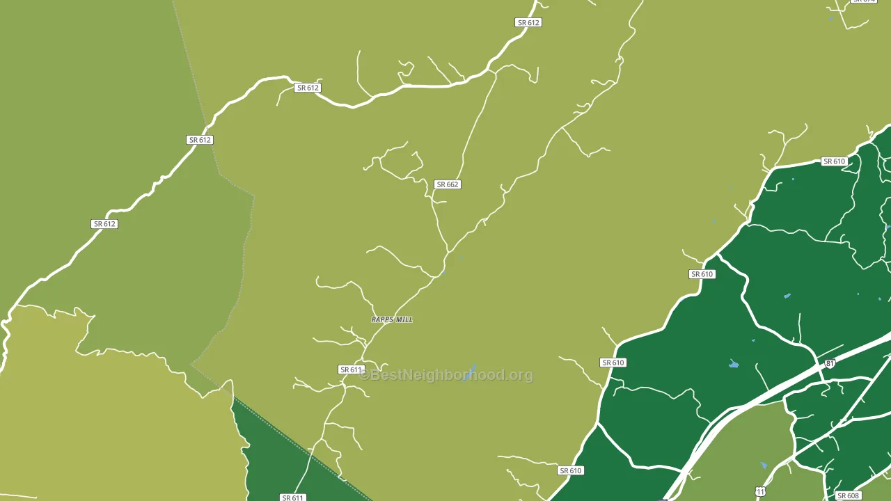 Rapps Mill, VA block-group voter-turnout map