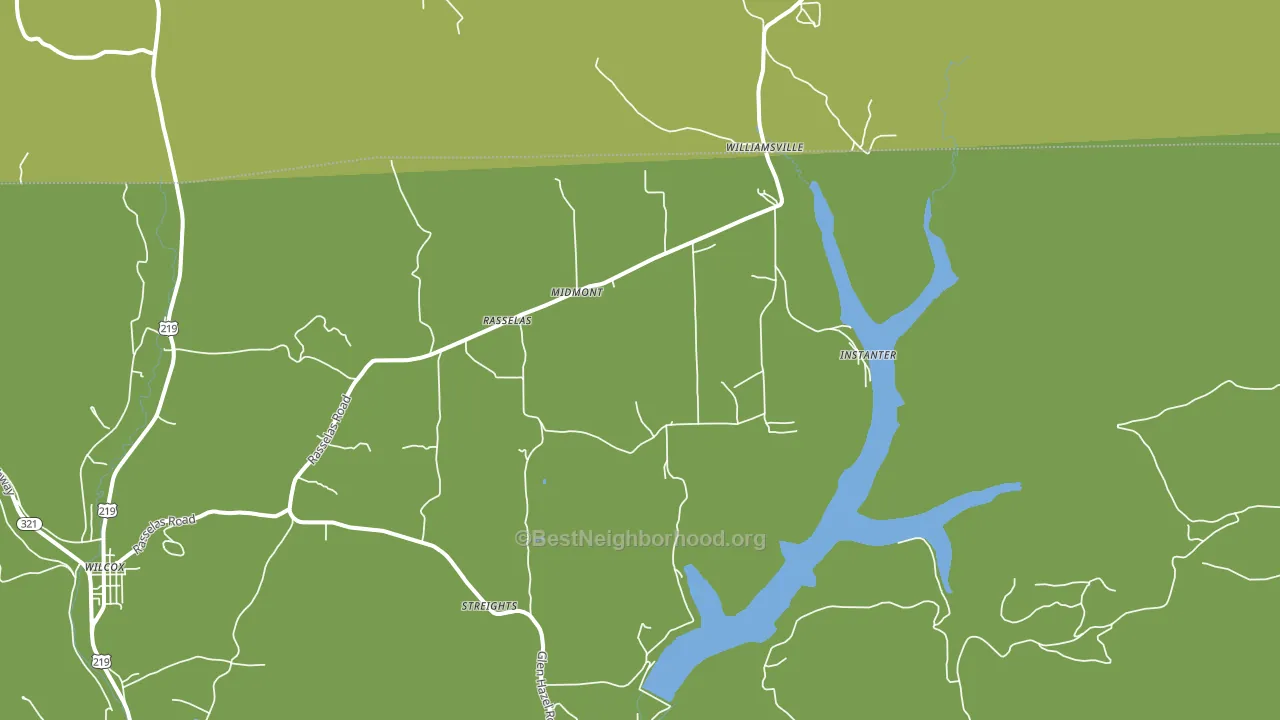 Rasselas, PA block-group voter-turnout map