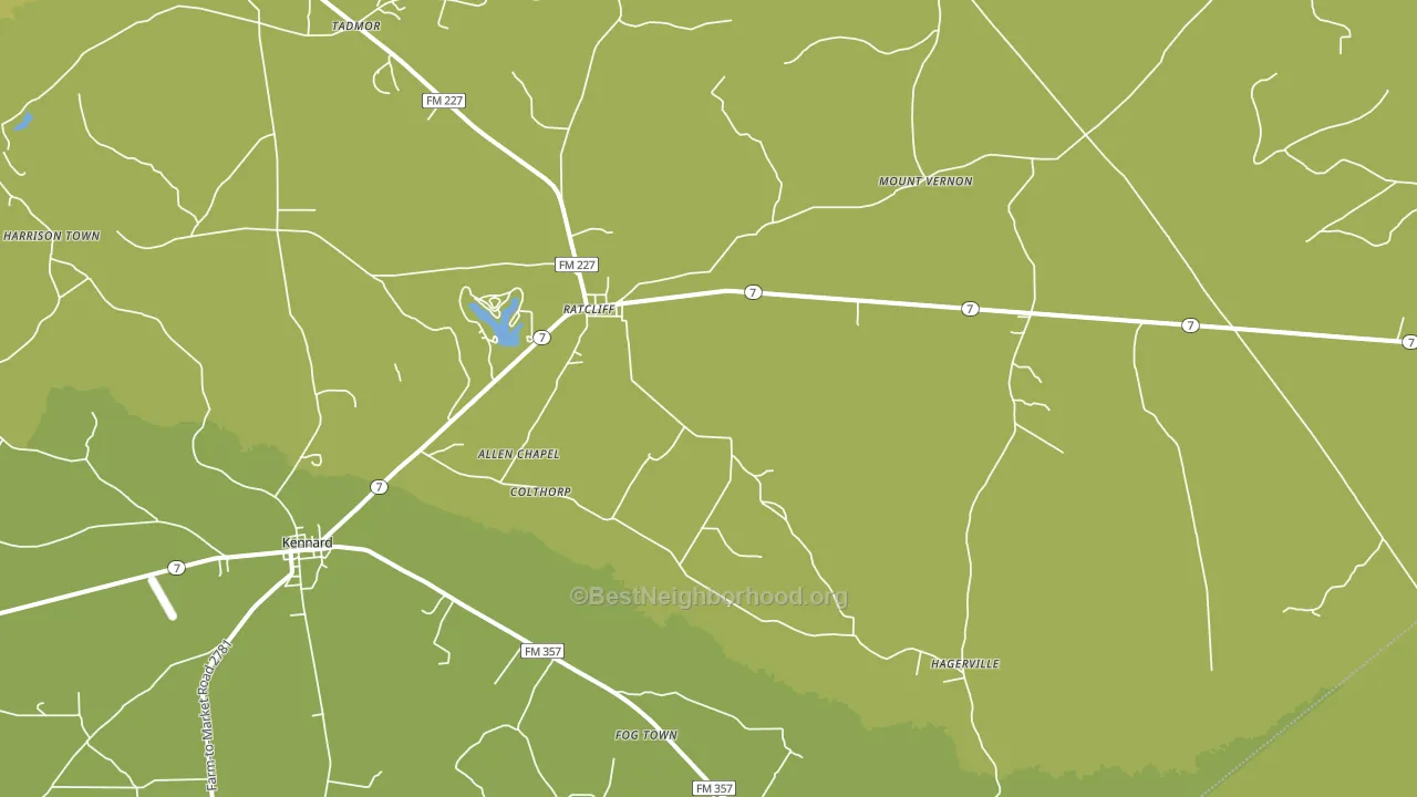 Ratcliff, TX block-group voter-turnout map