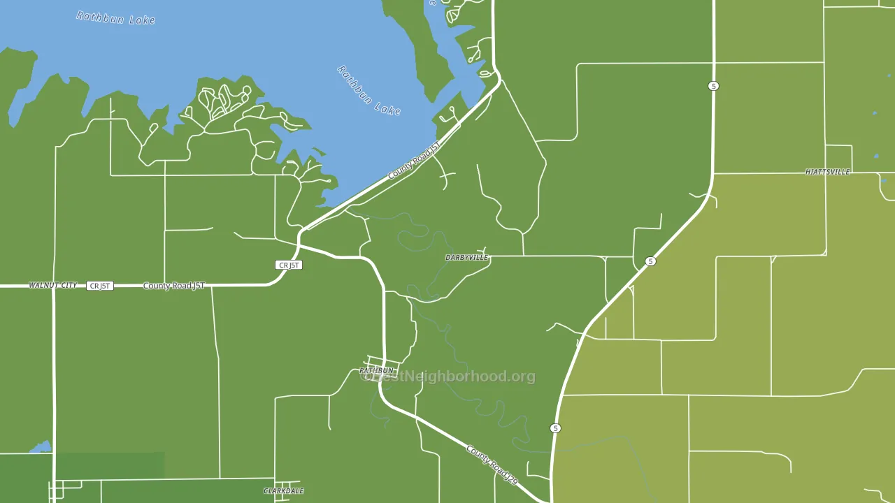 Rathbun, IA block-group voter-turnout map