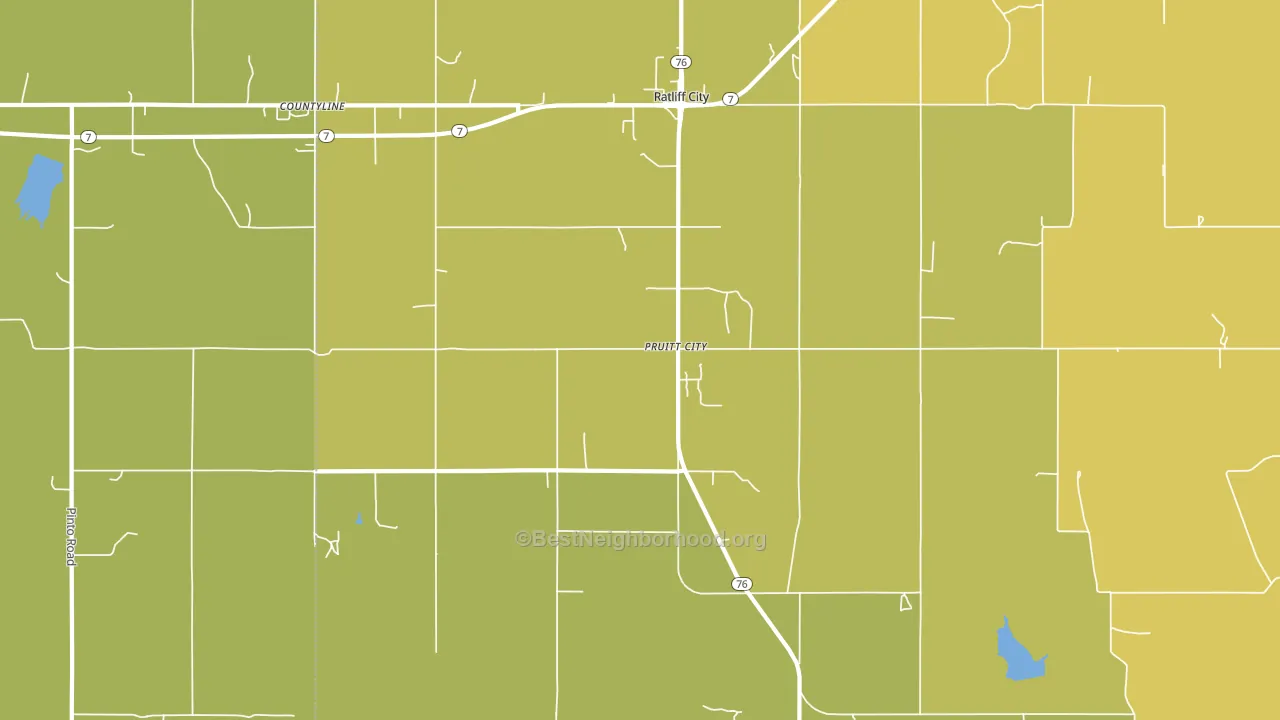 Ratliff City, OK block-group voter-turnout map