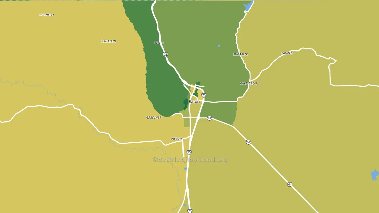 Raton, NM block-group voter-turnout map