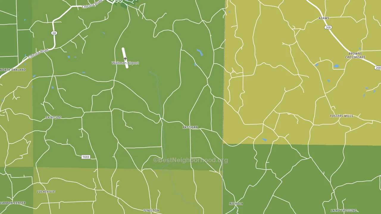 Rattigan, PA block-group voter-turnout map