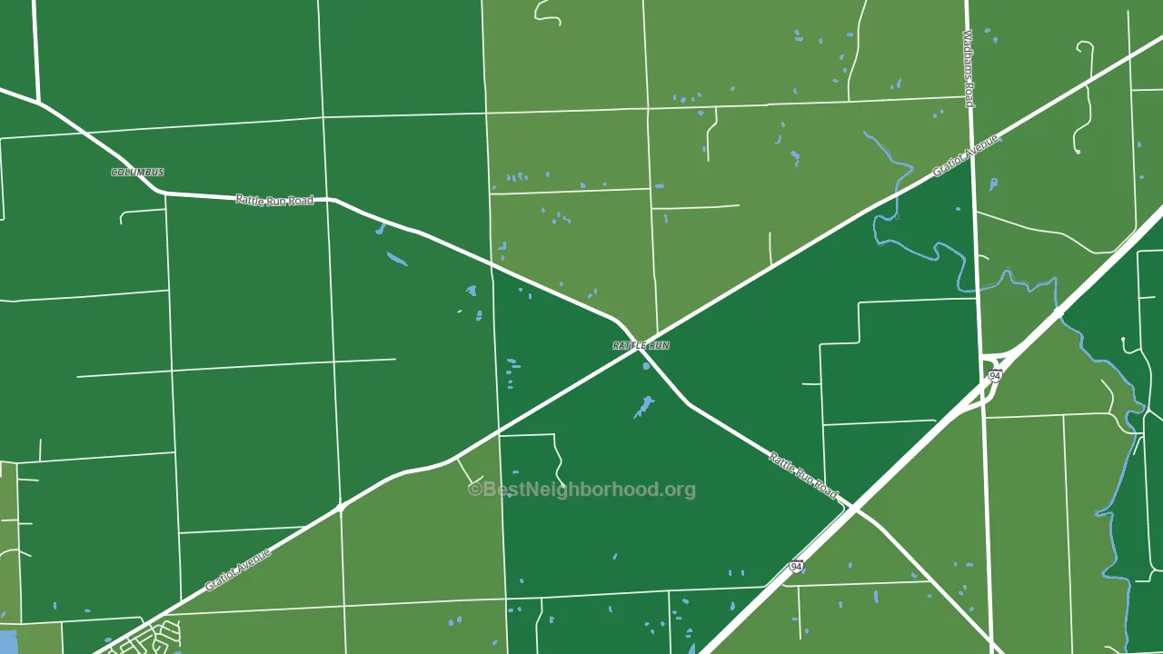 Rattle Run, MI block-group voter-turnout map