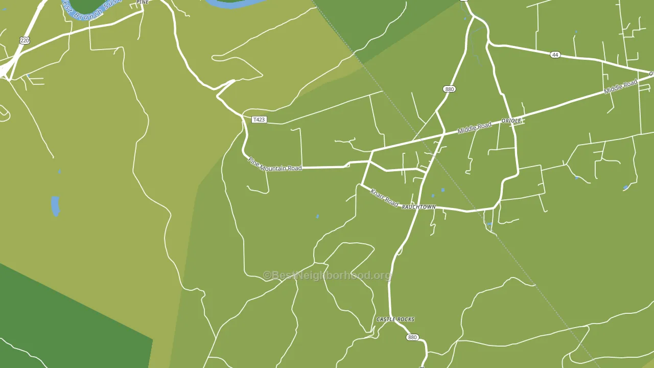 Rauchtown, PA block-group voter-turnout map