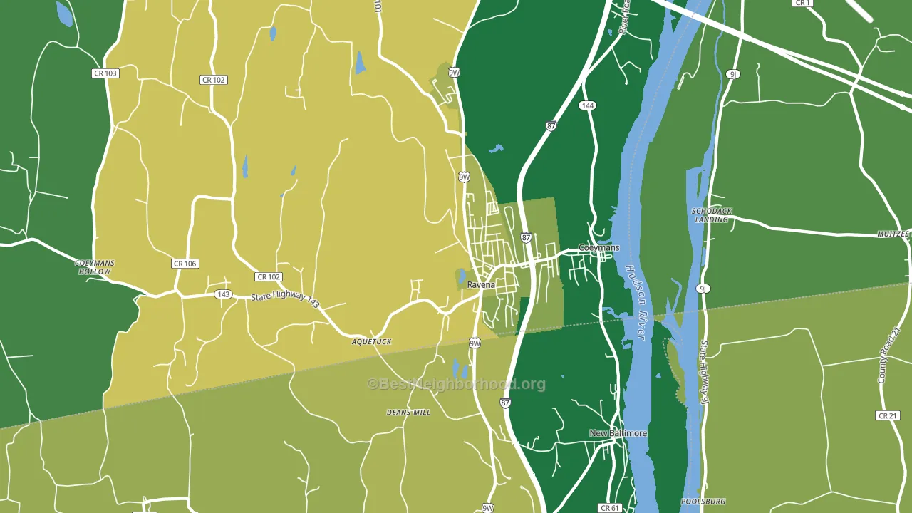 Ravena, NY block-group voter-turnout map