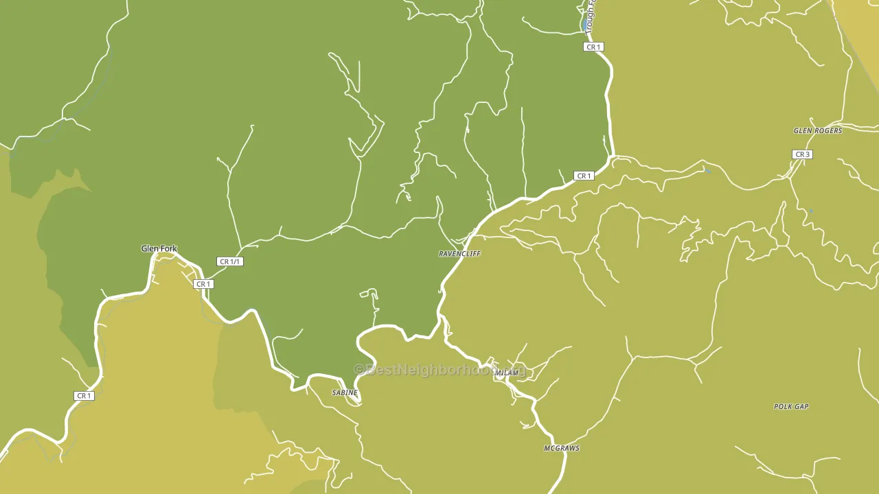 Ravencliff, WV block-group voter-turnout map