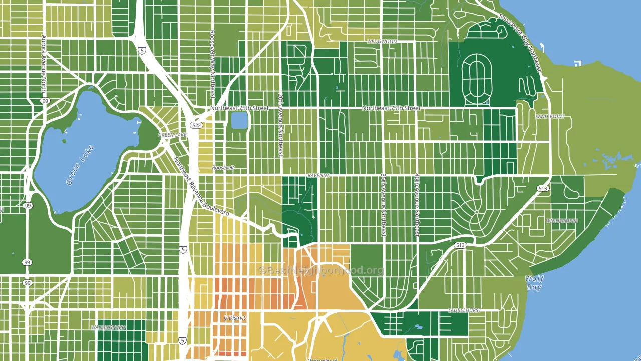 Ravenna, Seattle, WA block-group voter-turnout map