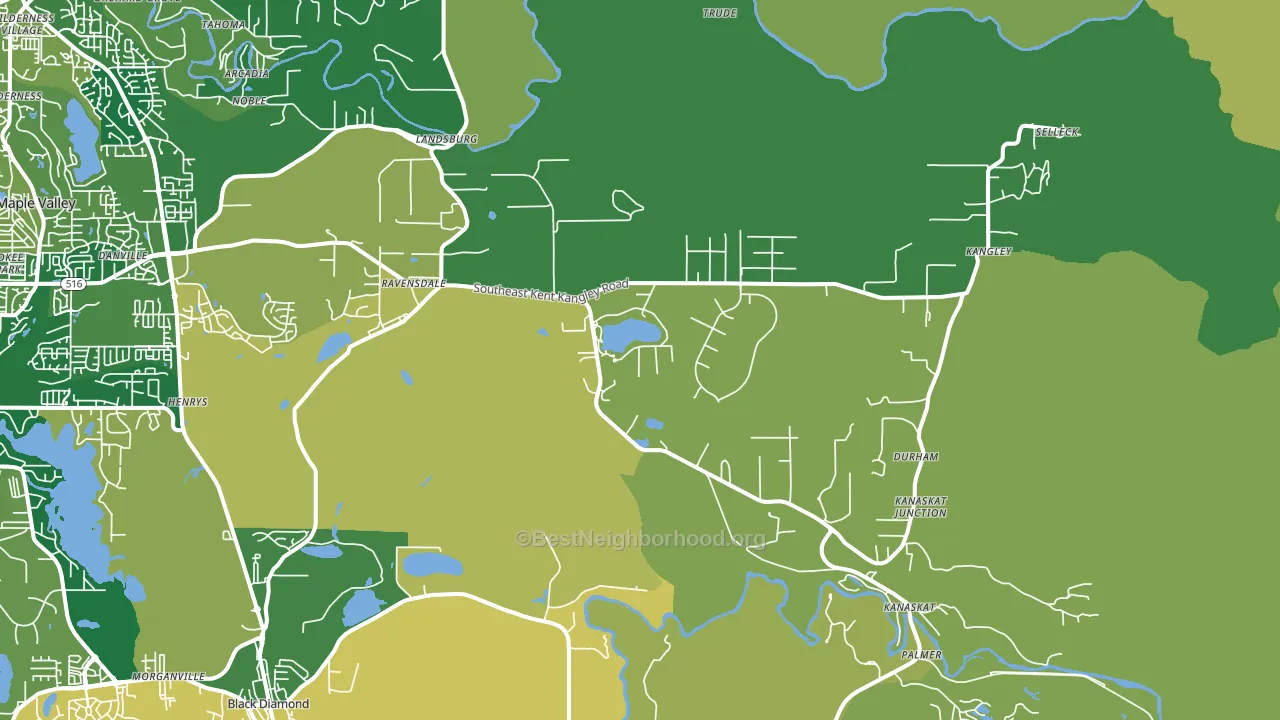 Ravensdale, WA block-group voter-turnout map