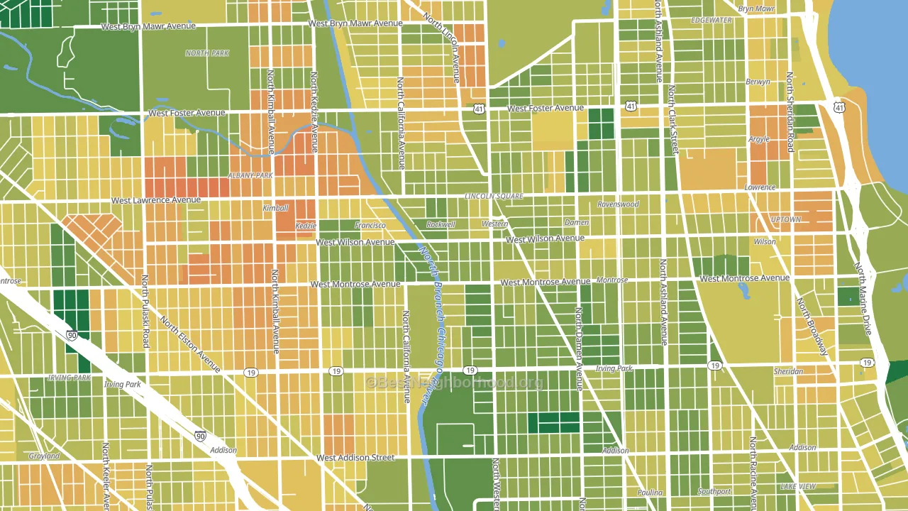 Ravenswood Gardens, Chicago, IL block-group voter-turnout map