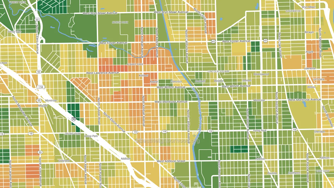 Ravenswood Manor, Chicago, IL block-group voter-turnout map