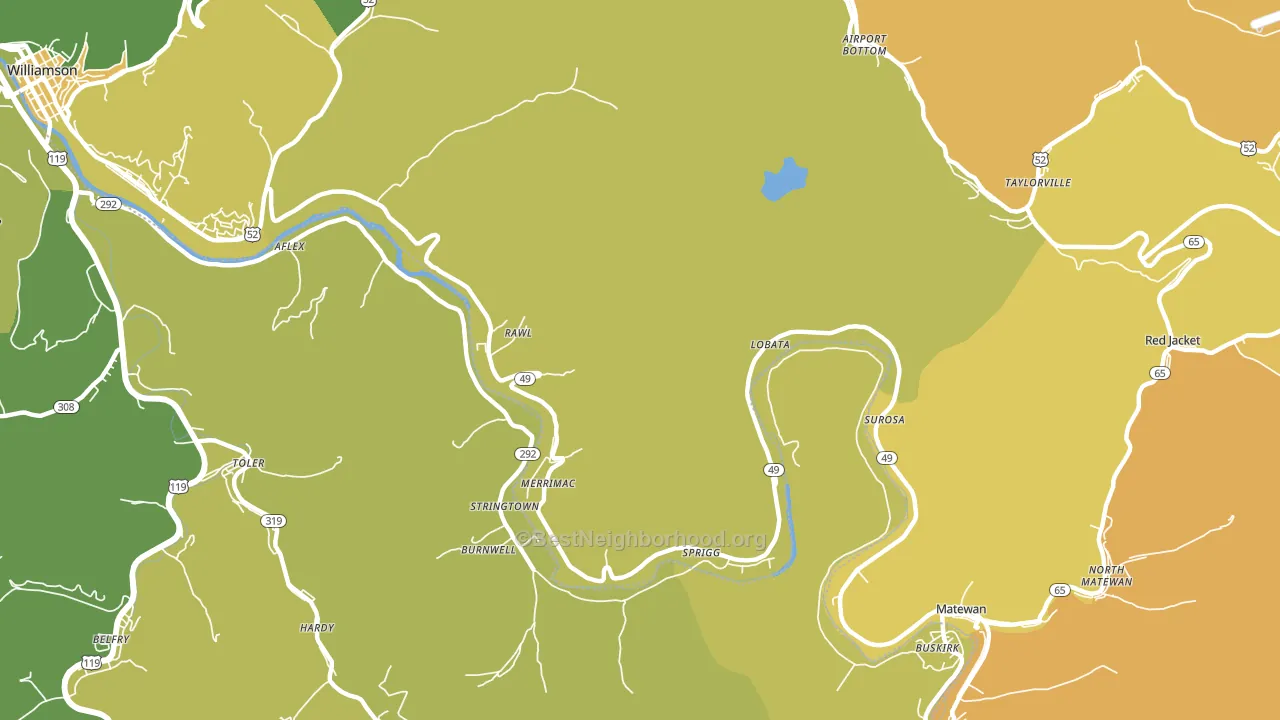 Rawl, WV block-group voter-turnout map