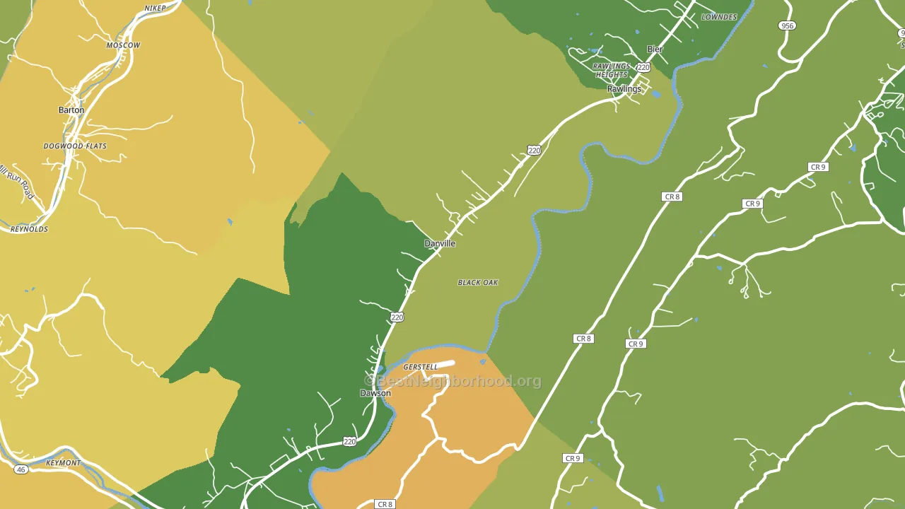 Rawlings, MD block-group voter-turnout map