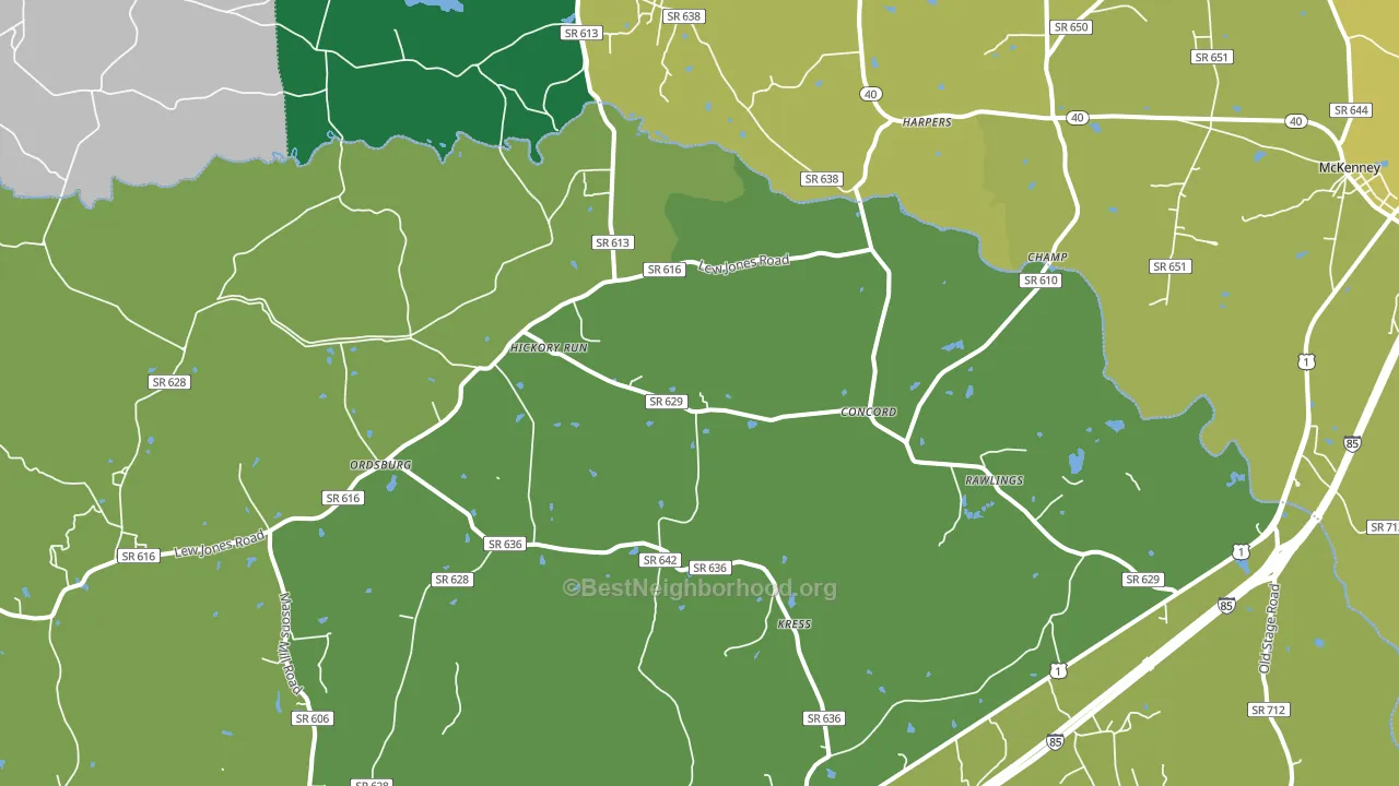 Rawlings, VA block-group voter-turnout map