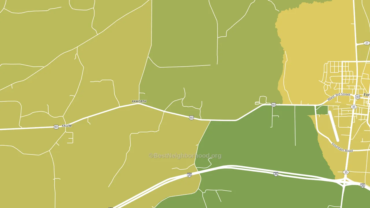Raworth, MS block-group voter-turnout map
