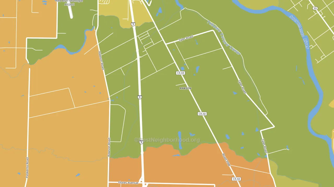 Rawson, CA block-group voter-turnout map