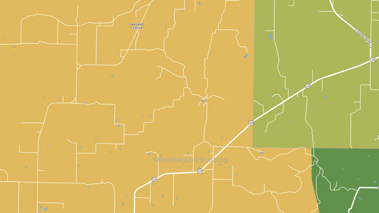 Ray, IL block-group voter-turnout map