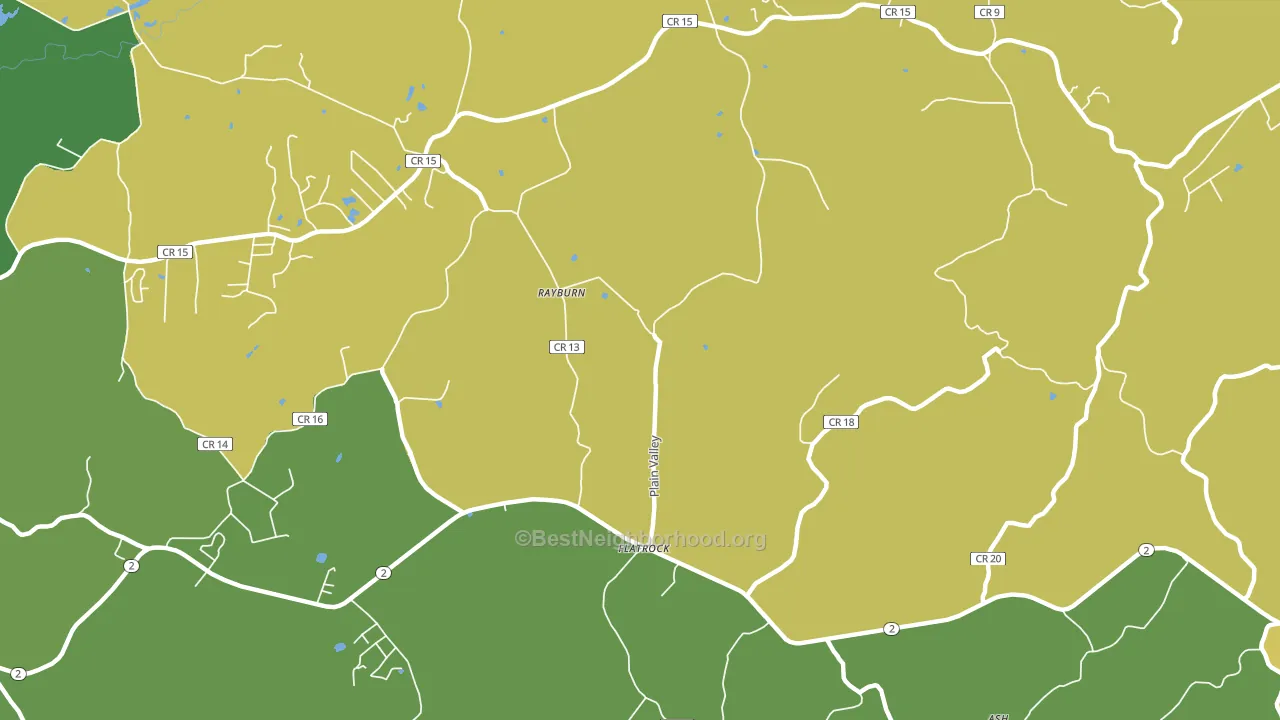 Rayburn, WV block-group voter-turnout map