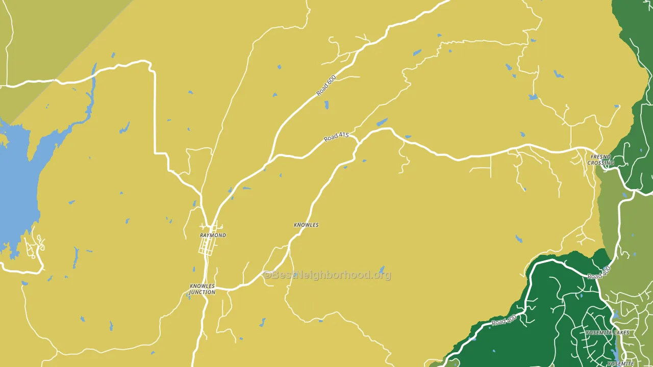 Raymond, CA block-group voter-turnout map