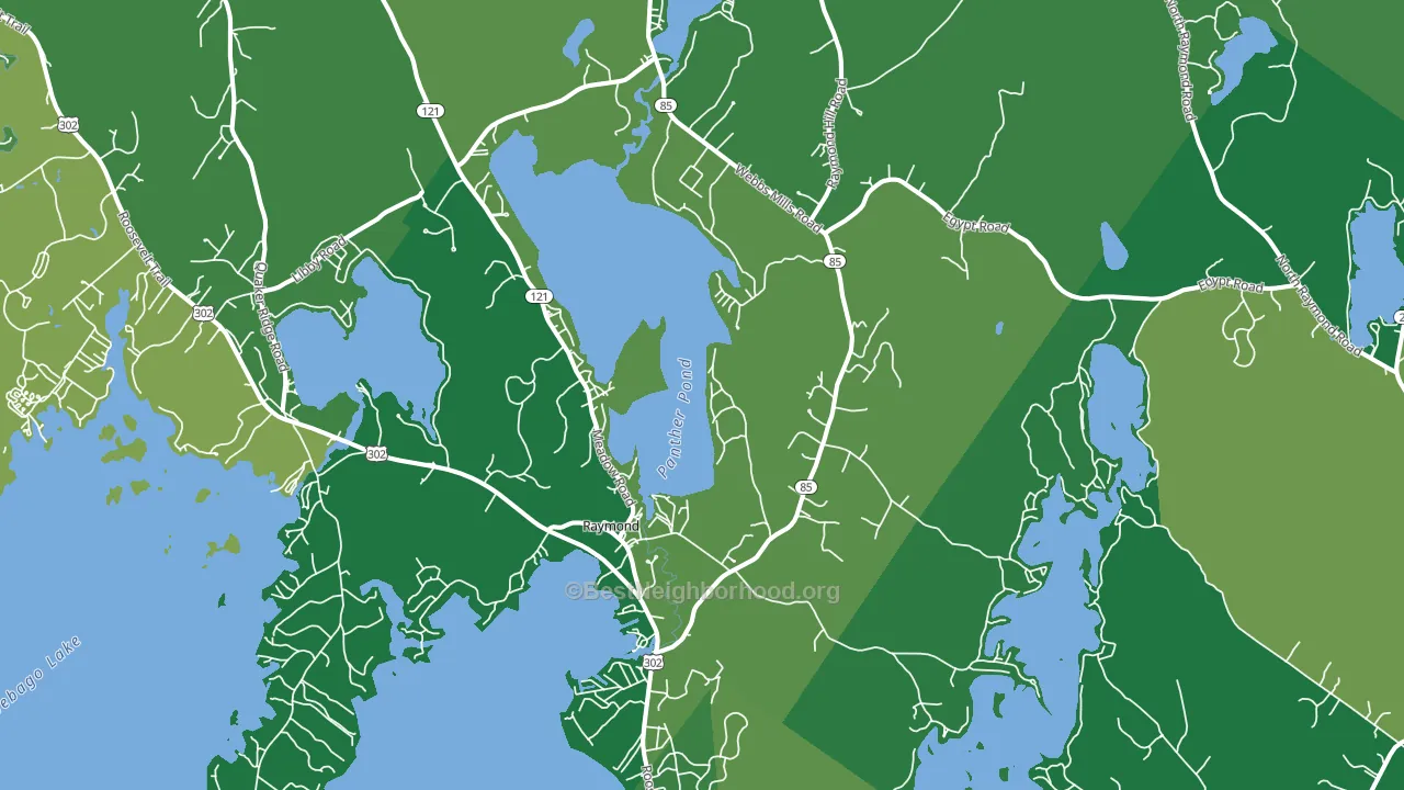 Raymond, ME block-group voter-turnout map