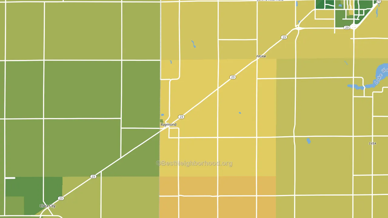 Raymond, MN block-group voter-turnout map