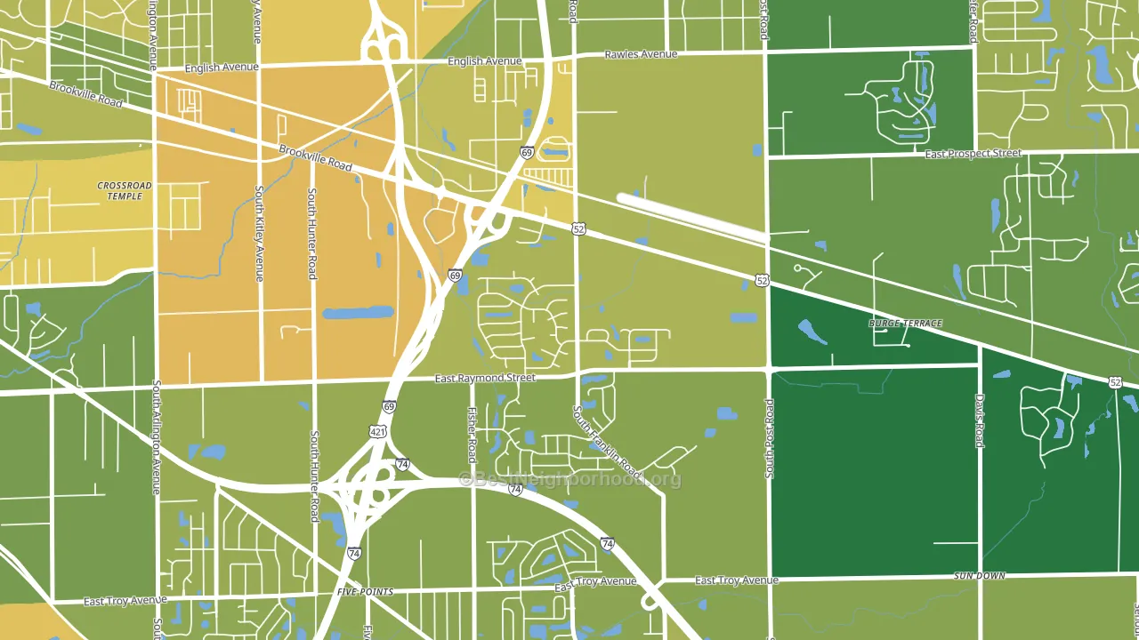 Raymond Park, Indianapolis, IN block-group voter-turnout map