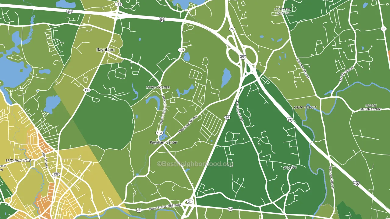Raynham, MA block-group voter-turnout map