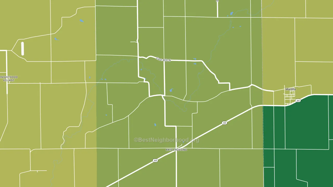 Rays Crossing, IN block-group voter-turnout map