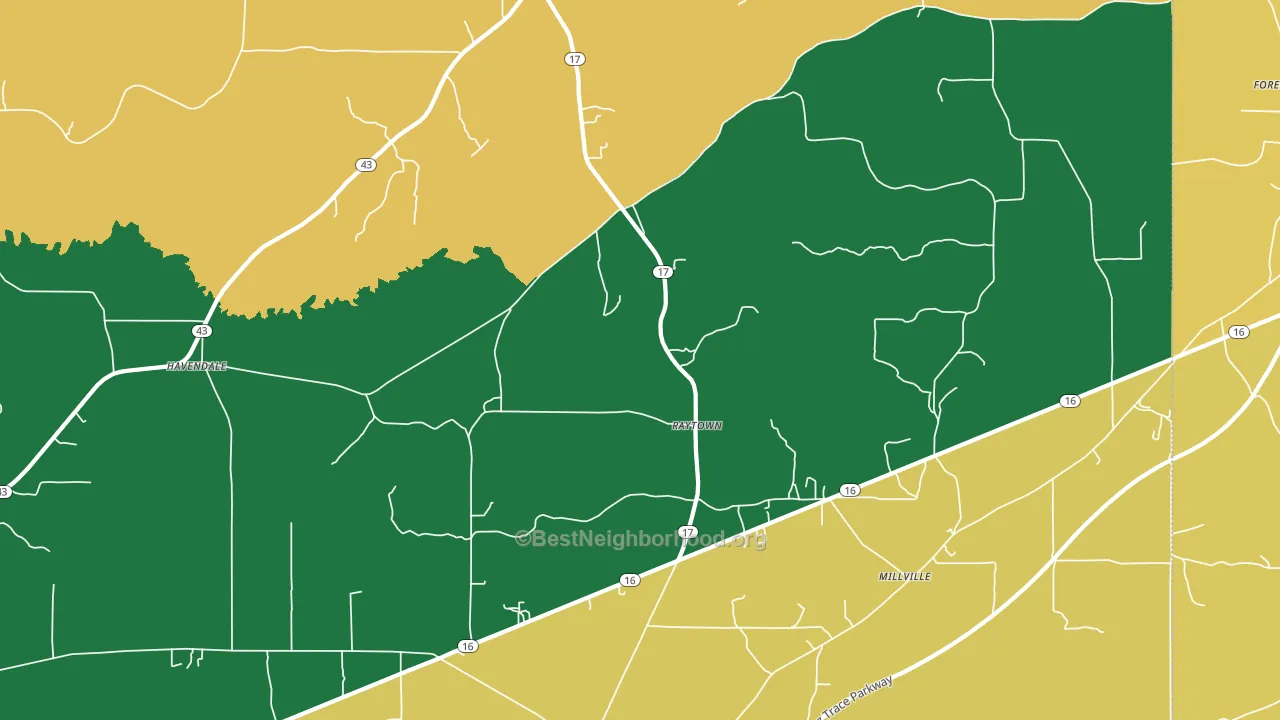 Raytown, MS block-group voter-turnout map