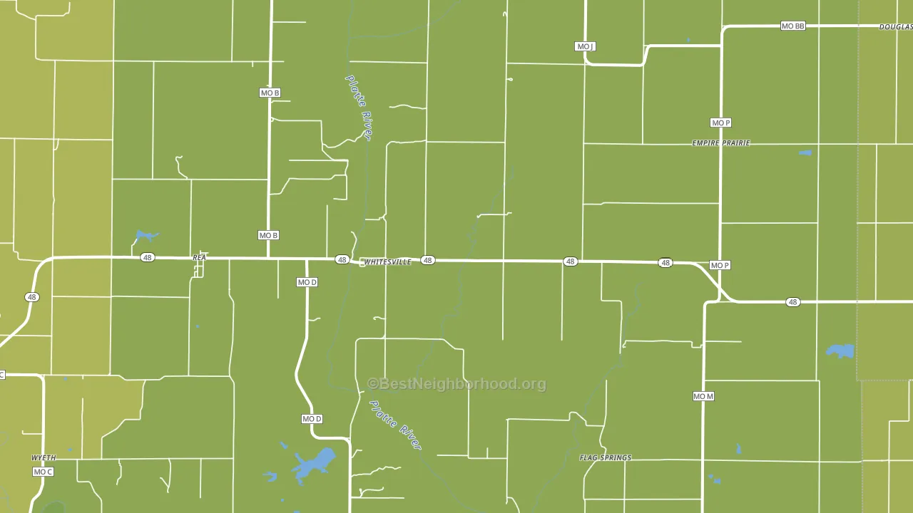 Rea, MO block-group voter-turnout map